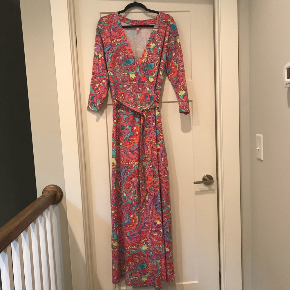 Lilly Pulitzer Maxi Wrap Dress Sz L